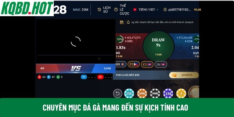 Chuyên mục đá gà mang đến sự kịch tính cao